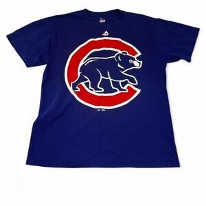 Majestic Athletic VTG 2000s Royal Blue Chicago Cubs Graphic T-Shirt — MEDIUM